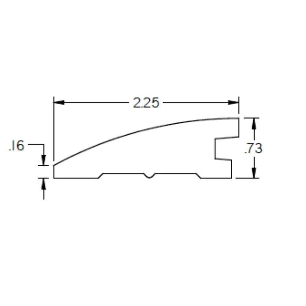 Aconite 0.38 in. Thick x 2 in. Wide x 78 in. Length High Gloss Wood Reducer by ROPPE 4 Aconite 0.38 in. Thick x 2 in. Wide x 78 in. Length High Gloss Wood Reducer by ROPPE - Image 2