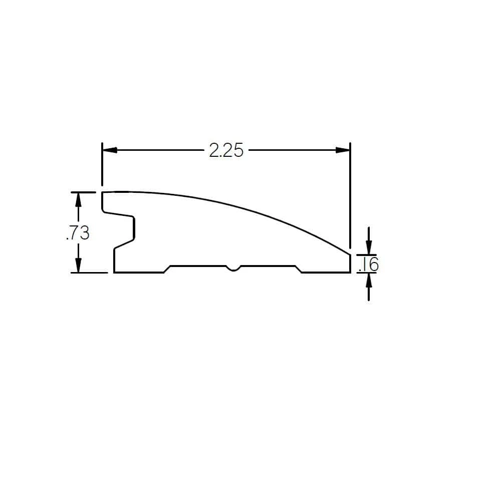 Adelle 0.75 in. Thick x 2.25 in. Wide x 78 in. Length High Gloss Wood Reducer by ROPPE 4 Adelle 0.75 in. Thick x 2.25 in. Wide x 78 in. Length High Gloss Wood Reducer by ROPPE - Image 2