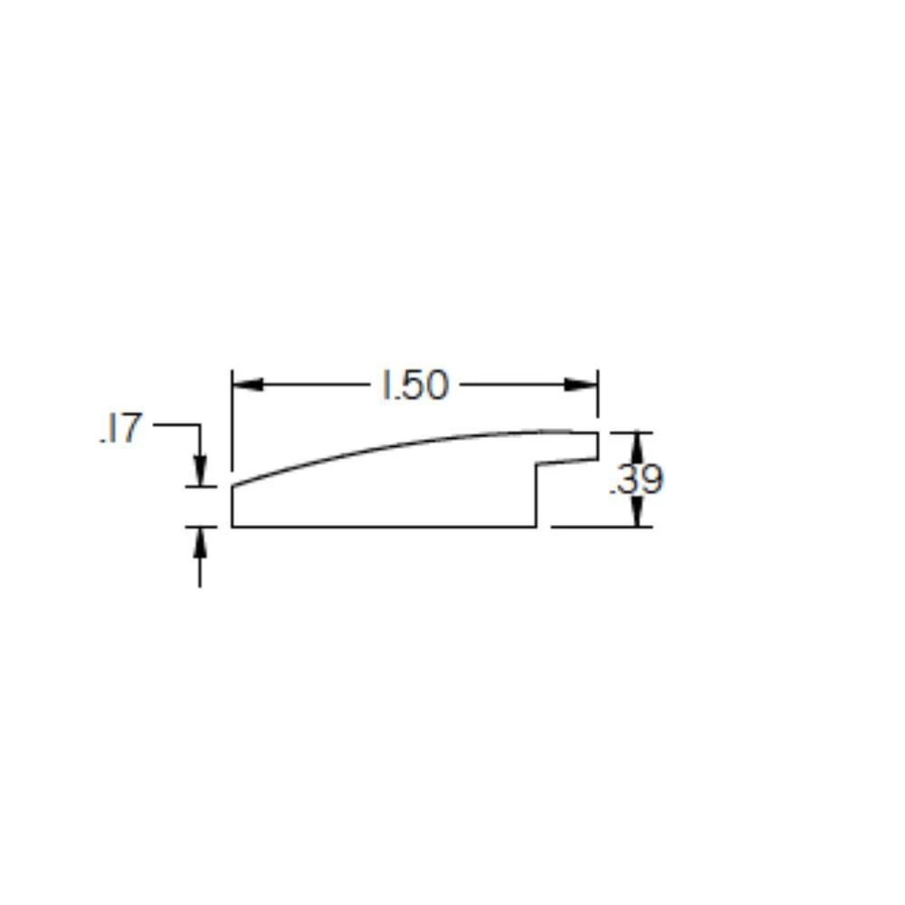 Adelle 0.38 in. Thick x 2 in. Wide x 78 in. Length High Gloss Wood Reducer by ROPPE 5 Adelle 0.38 in. Thick x 2 in. Wide x 78 in. Length High Gloss Wood Reducer by ROPPE - Image 3