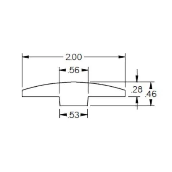 Aria 0.28 in. Thick x 2 in. Wide x 78 in. Length Matte Wood T-Molding by ROPPE 4 Aria 0.28 in. Thick x 2 in. Wide x 78 in. Length Matte Wood T-Molding by ROPPE - Image 2