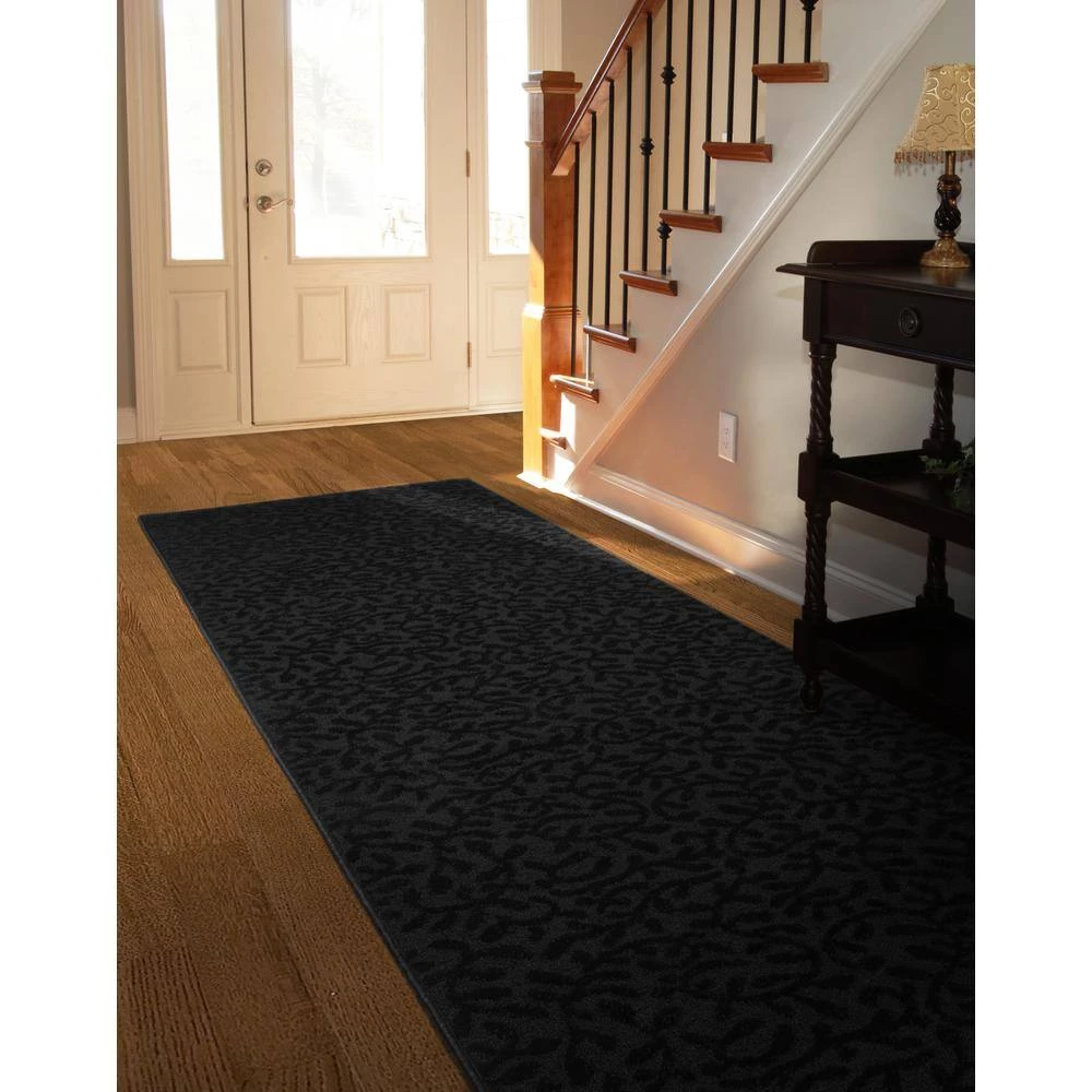 Ivy Black 3 ft. x 12 ft. Runner Rug by Garland Rug 8 Ivy Black 3 ft. x 12 ft. Runner Rug by Garland Rug - Image 6