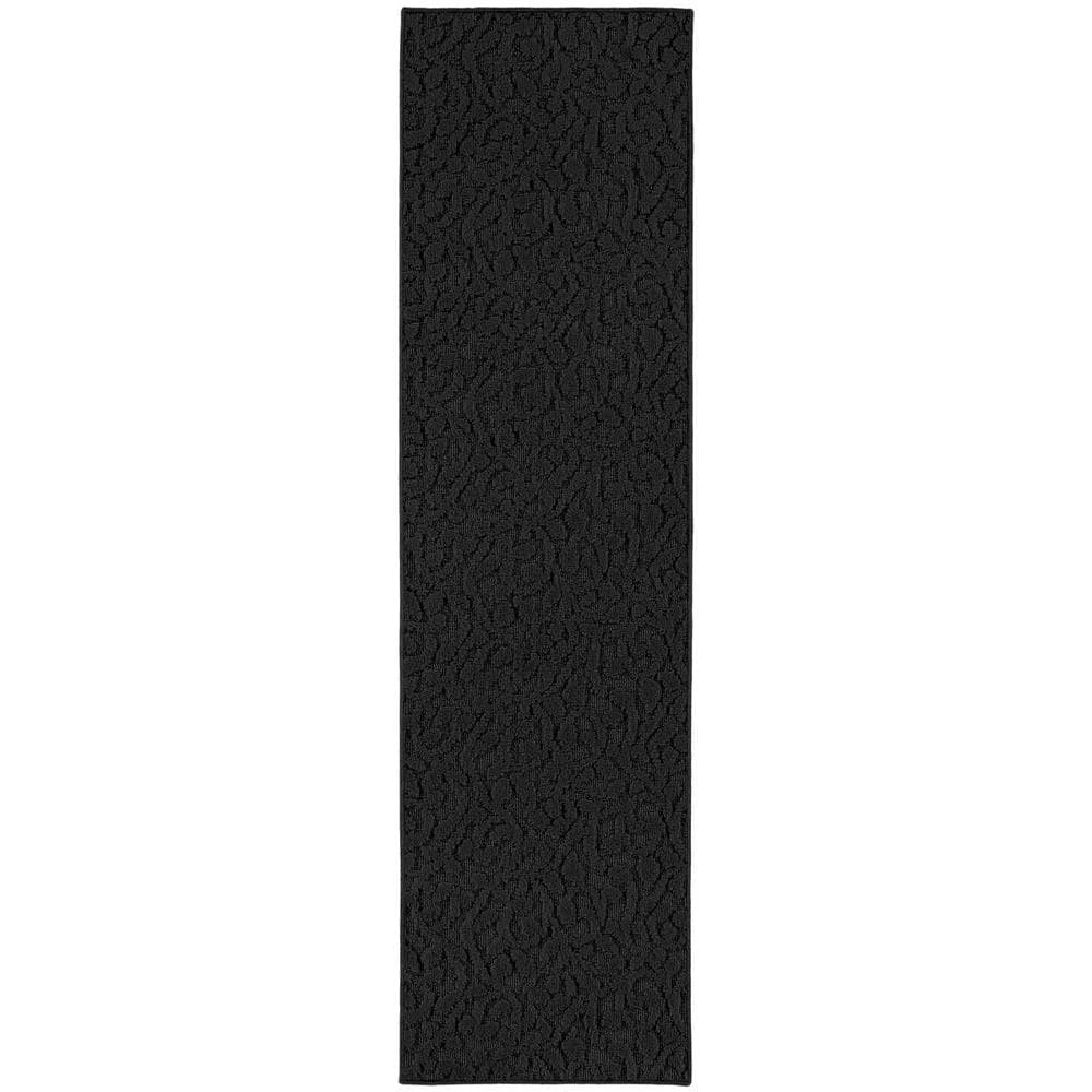 Ivy Black 3 ft. x 12 ft. Runner Rug by Garland Rug 3 Ivy Black 3 ft. x 12 ft. Runner Rug by Garland Rug