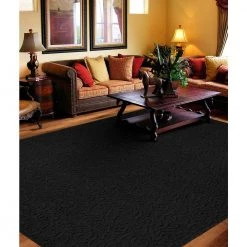 Ivy Black 7 ft. 6 in. x 9 ft. 6 in. Floral Area Rug by Garland Rug -ROPPE ONLINE STORE black garland rug area rugs cl010n09011415 31 1000