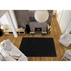 Charleston Black 12 ft. x 12 ft. Area Rug by Garland Rug -ROPPE ONLINE STORE black garland rug area rugs cl430n14414415 31 1000