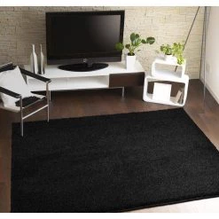 Skyline Shag Black 4 Ft. x 6 Ft. Area Rug by Garland Rug -ROPPE ONLINE STORE black garland rug area rugs sksh0n04807215 31 1000