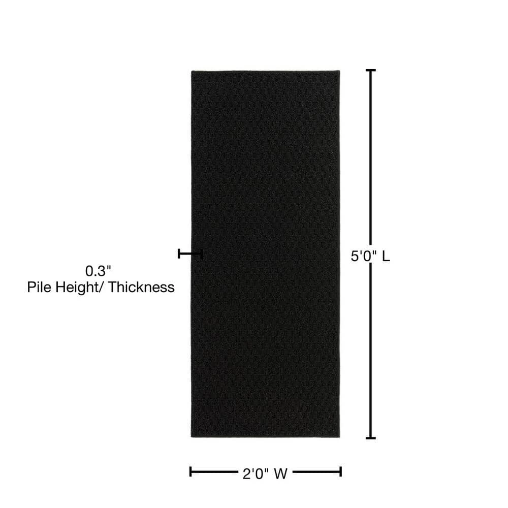 Town Square Black 2 ft. x 5 ft. Runner Rug by Garland Rug 7 Town Square Black 2 ft. x 5 ft. Runner Rug by Garland Rug - Image 5