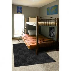 Large Peace Black 5 ft. x 7 ft. Area Rug by Garland Rug -ROPPE ONLINE STORE black garland rug kids rugs cl 17 ra 0057 15 31 1000