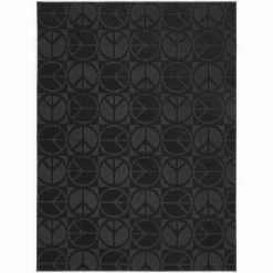 Large Peace Black 5 ft. x 7 ft. Area Rug by Garland Rug