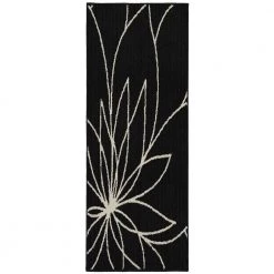 Grand Floral Black/Ivory 2 ft. x 5 ft. Runner Rug by Garland Rug