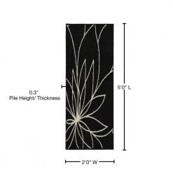 Grand Floral Black/Ivory 2 ft. x 5 ft. Runner Rug by Garland Rug -ROPPE ONLINE STORE black ivory garland rug area rugs ll460w024060e1 76 1000
