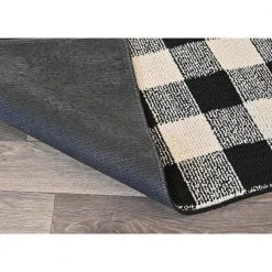 Country Living Black/Ivory 5 ft. x 7 ft. Buffalo Plaid Indoor/Outdoor Area Rug by Garland Rug -ROPPE ONLINE STORE black ivory garland rug outdoor rugs ll920m060084e1 66 1000