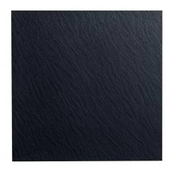 Slate Design 19.69 in. x 19.69 in. Black Dry Back Rubber Tile Flooring by ROPPE