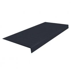 Heavy Duty Raised Design Square Profile Black 12-5/16 in. x 48 in. Rubber Square Nose Stair Tread by ROPPE