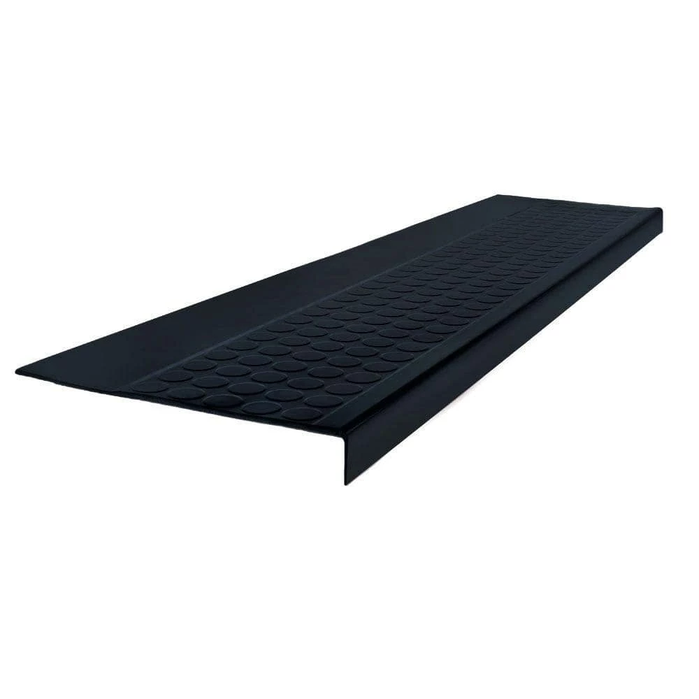 Low Circular Profile Black 12.5 in. x 72 in. Rubber Square Nose Stair Tread by ROPPE 3 Low Circular Profile Black 12.5 in. x 72 in. Rubber Square Nose Stair Tread by ROPPE