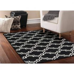 Silhouette Black/White 5 ft. x 7 ft. Area Rug by Garland Rug -ROPPE ONLINE STORE black white garland rug area rugs ll060a06008453 31 1000