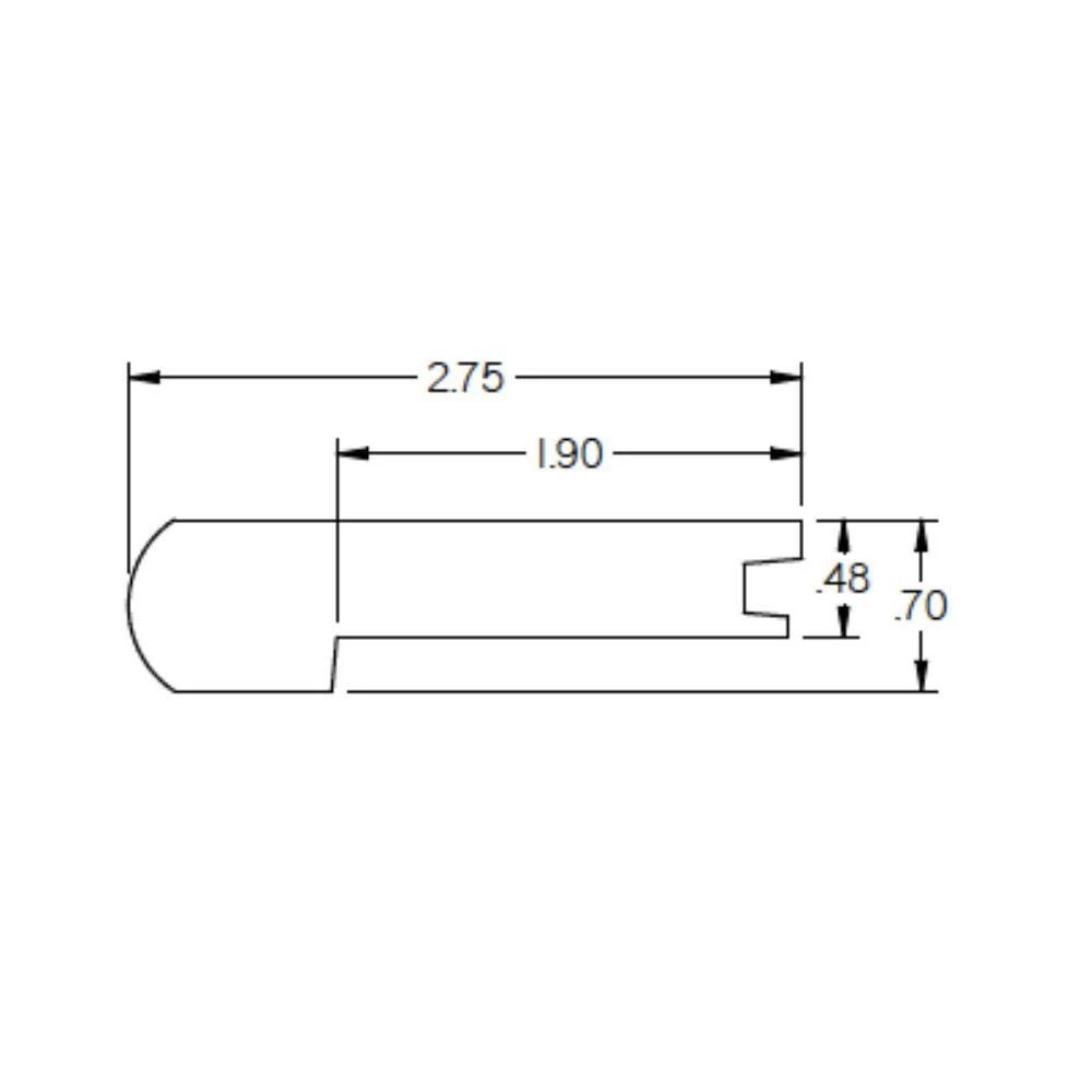 Olle 0.5 in. Thick x 2.78 in. Wide x 78 in. Length Hardwood Stair Nose by ROPPE 4 Olle 0.5 in. Thick x 2.78 in. Wide x 78 in. Length Hardwood Stair Nose by ROPPE - Image 2