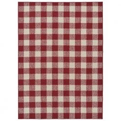 Country Living Chili/Ivory 5 ft. x 7 ft. Buffalo Plaid Indoor/Outdoor Area Rug by Garland Rug