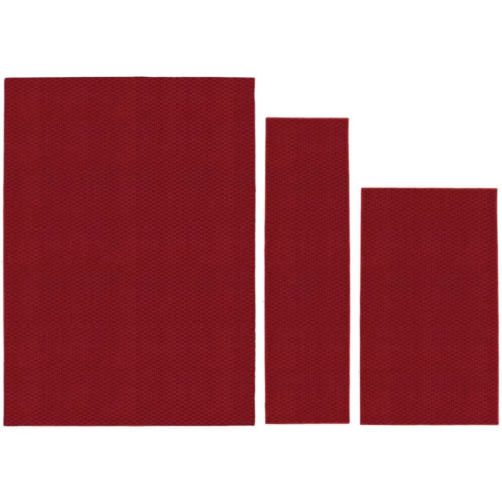 Town Square Chili Red 5 ft. x 7 ft. 3-Piece Rug Set by Garland Rug 3 Town Square Chili Red 5 ft. x 7 ft. 3-Piece Rug Set by Garland Rug