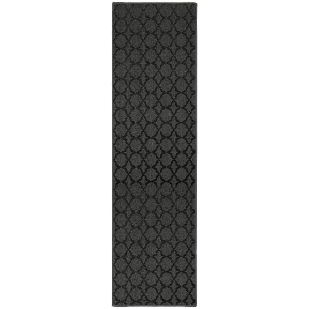 Sparta Cinder Gray 3 ft. x 8 ft. Trellis Polypropylene Runner Rug by Garland Rug 3 Sparta Cinder Gray 3 ft. x 8 ft. Trellis Polypropylene Runner Rug by Garland Rug