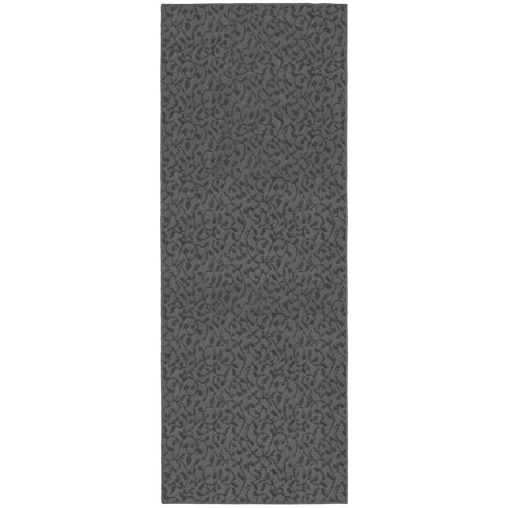 Ivy Cinder Gray 2 ft. x 8 ft. Floral Runner Rug by Garland Rug 3 Ivy Cinder Gray 2 ft. x 8 ft. Floral Runner Rug by Garland Rug