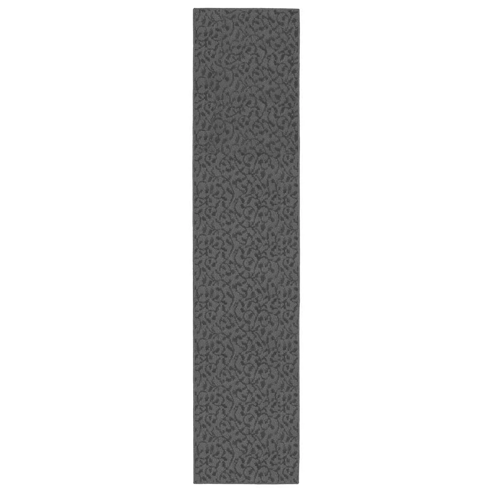 Ivy Cinder Gray 3 ft. x 12 ft. Floral Runner Rug by Garland Rug 3 Ivy Cinder Gray 3 ft. x 12 ft. Floral Runner Rug by Garland Rug