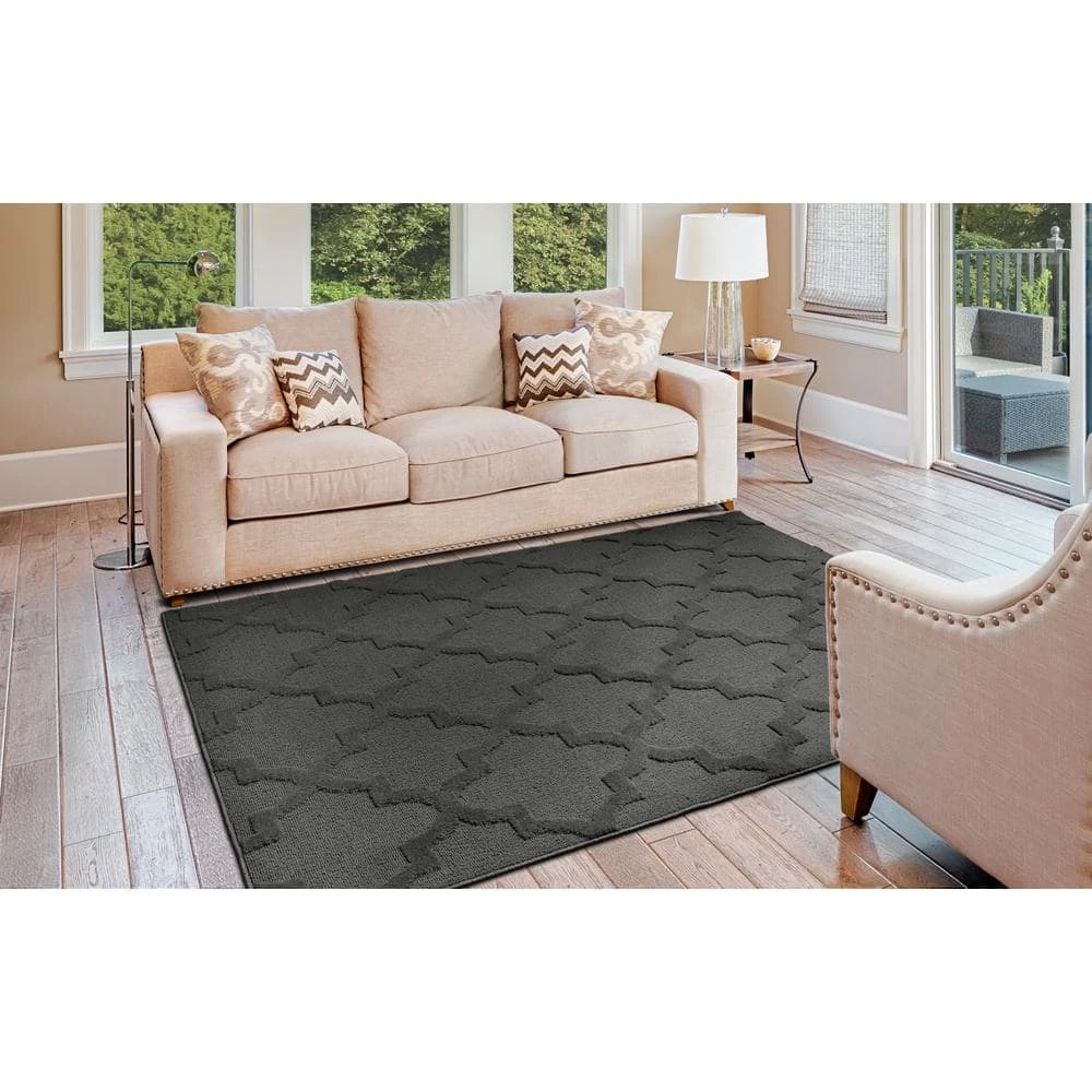 Quatro Cinder Gray 9 ft. x 12 ft. Area Rug by Garland Rug 7 Quatro Cinder Gray 9 ft. x 12 ft. Area Rug by Garland Rug - Image 5