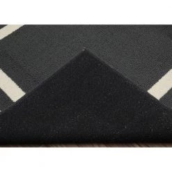 Borderline Cinder Gray/Ivory 5 ft. x 7 ft. Indoor/Outdoor Area Rug by Garland Rug -ROPPE ONLINE STORE cinder gray ivory garland rug outdoor rugs lf050m060084h8 4f 1000