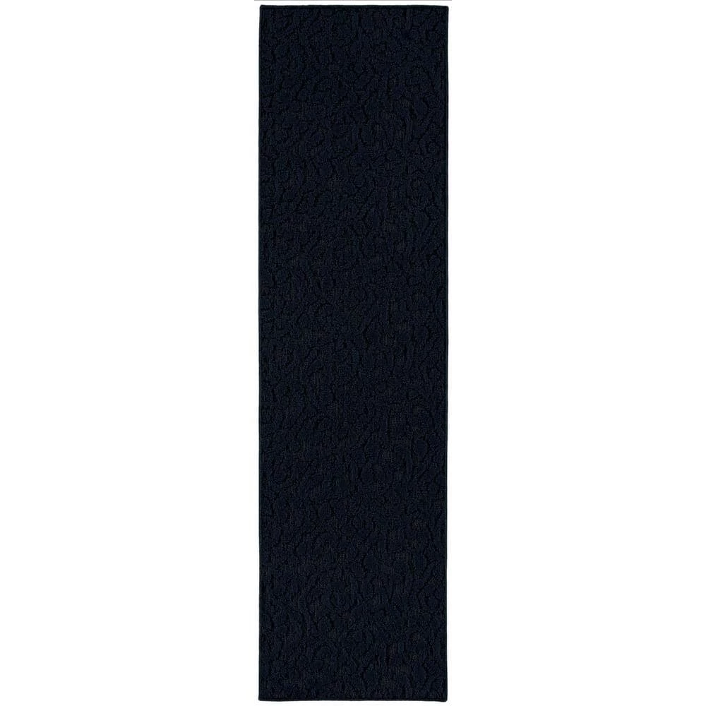 Ivy Dark Blue 2 ft. x 8 ft. Runner Rug by Garland Rug 3 Ivy Dark Blue 2 ft. x 8 ft. Runner Rug by Garland Rug