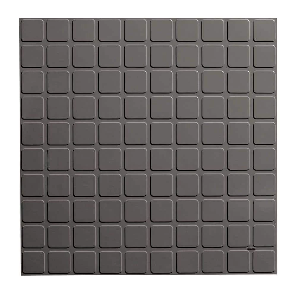 Square Design 19.69 in. x 19.69 in. Dark Gray Rubber Tile by ROPPE 2 Square Design 19.69 in. x 19.69 in. Dark Gray Rubber Tile by ROPPE