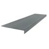 Low Profile Raised Circular Design Dark Gray 12.5 in. x 48 in. Rubber Square Nose Stair Tread by ROPPE