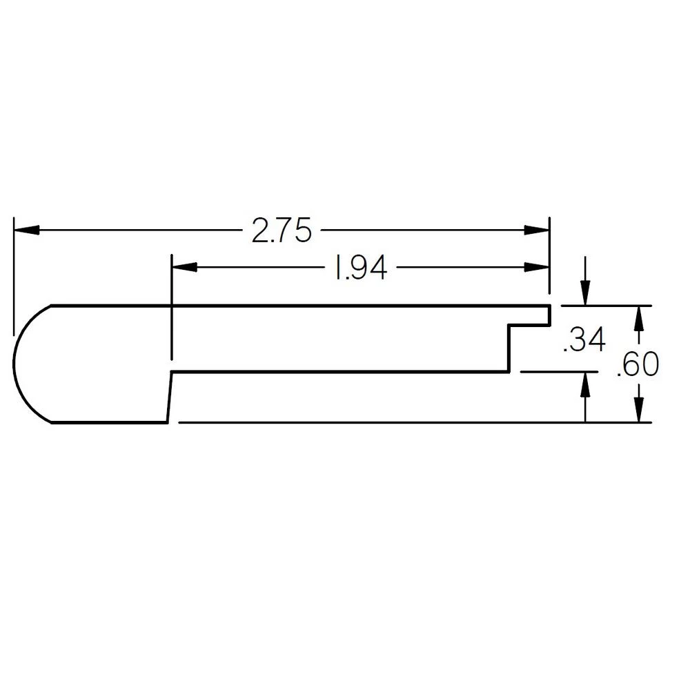 Dirt 0.375 in. Thick x 2.78 in. Wide x 78 in. Length Hardwood Stair Nose by ROPPE 4 Dirt 0.375 in. Thick x 2.78 in. Wide x 78 in. Length Hardwood Stair Nose by ROPPE - Image 2