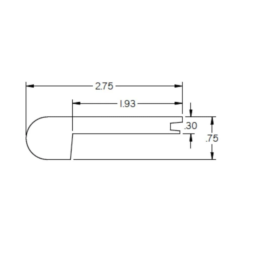 Ember 0.3125 in. Thick x 2.78 in. Wide x 78 in. Length Hardwood Stair Nose by ROPPE 4 Ember 0.3125 in. Thick x 2.78 in. Wide x 78 in. Length Hardwood Stair Nose by ROPPE - Image 2