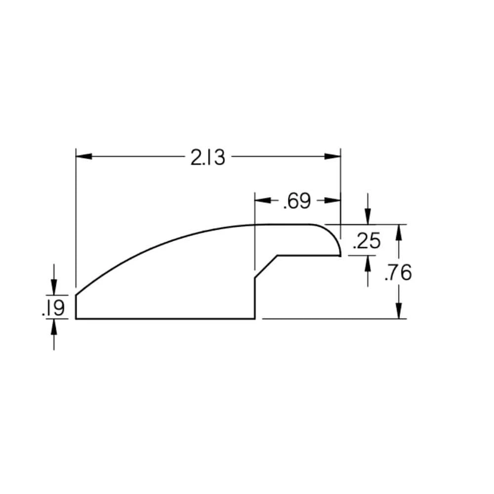 Horizon 0.38 in. Thick x 2 in. Wide x 78 in. Length Low Gloss Overlap Wood Reducer by ROPPE 4 Horizon 0.38 in. Thick x 2 in. Wide x 78 in. Length Low Gloss Overlap Wood Reducer by ROPPE - Image 2