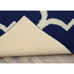 Large Quatrefoil Indigo/Ivory 2 ft. x 5 ft. Runner Rug by Garland Rug -ROPPE ONLINE STORE indigo ivory garland rug area rugs ll240w024060l5 66 1000