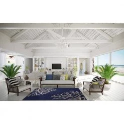 Sea Coral Indigo/Ivory 5 ft. x 7 ft. Area Rug by Garland Rug 15 Sea Coral Indigo/Ivory 5 ft. x 7 ft. Area Rug by Garland Rug -ROPPE ONLINE STORE indigo ivory garland rug area rugs ll580a060084l5 31 1000