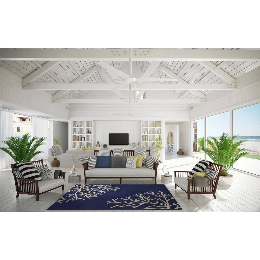 Sea Coral Indigo/Ivory 5 ft. x 7 ft. Area Rug by Garland Rug 9 Sea Coral Indigo/Ivory 5 ft. x 7 ft. Area Rug by Garland Rug - Image 7