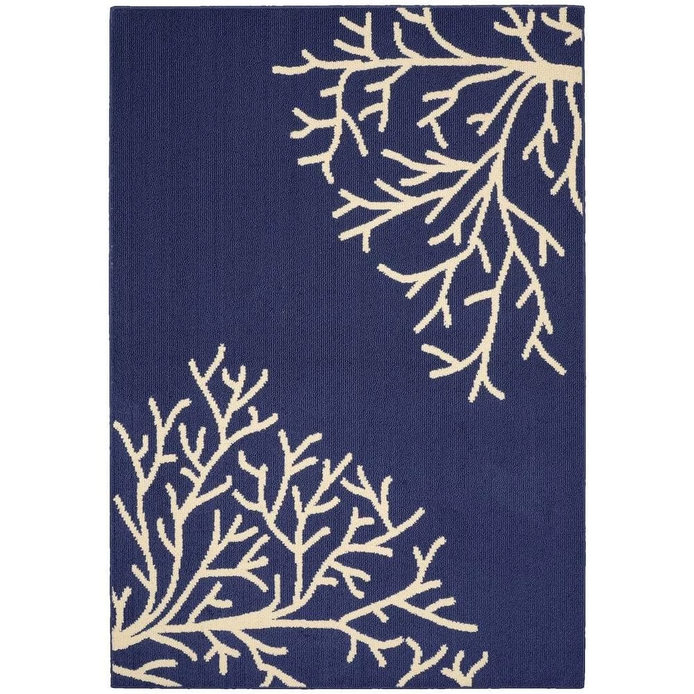 Sea Coral Indigo/Ivory 5 ft. x 7 ft. Area Rug by Garland Rug 3 Sea Coral Indigo/Ivory 5 ft. x 7 ft. Area Rug by Garland Rug