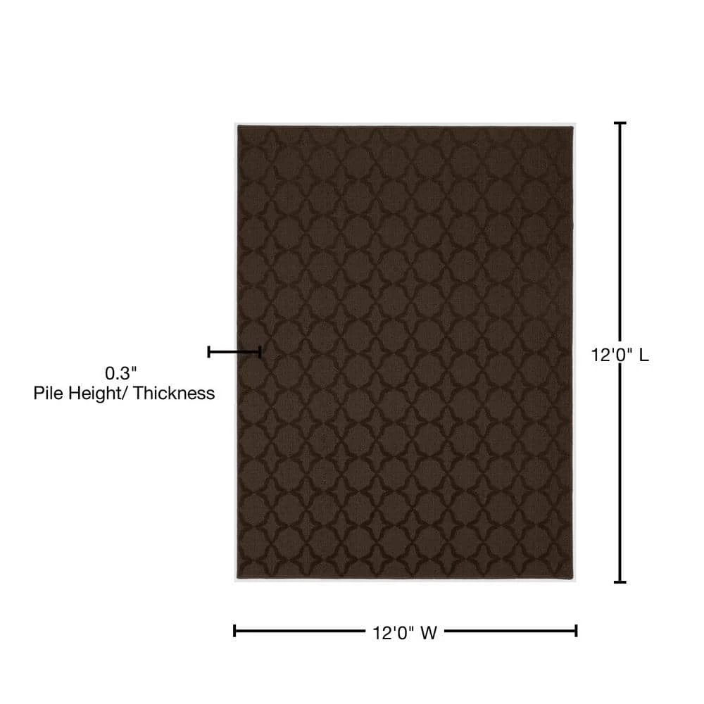 Sparta 12 Ft. x 12 Ft. Area Rug Mocha by Garland Rug 7 Sparta 12 Ft. x 12 Ft. Area Rug Mocha by Garland Rug - Image 5