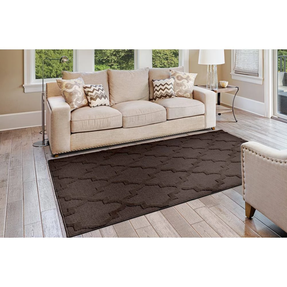 Quatro Mocha 7 ft. 6 in. x 9 ft. 6 in. Area Rug by Garland Rug 7 Quatro Mocha 7 ft. 6 in. x 9 ft. 6 in. Area Rug by Garland Rug - Image 5