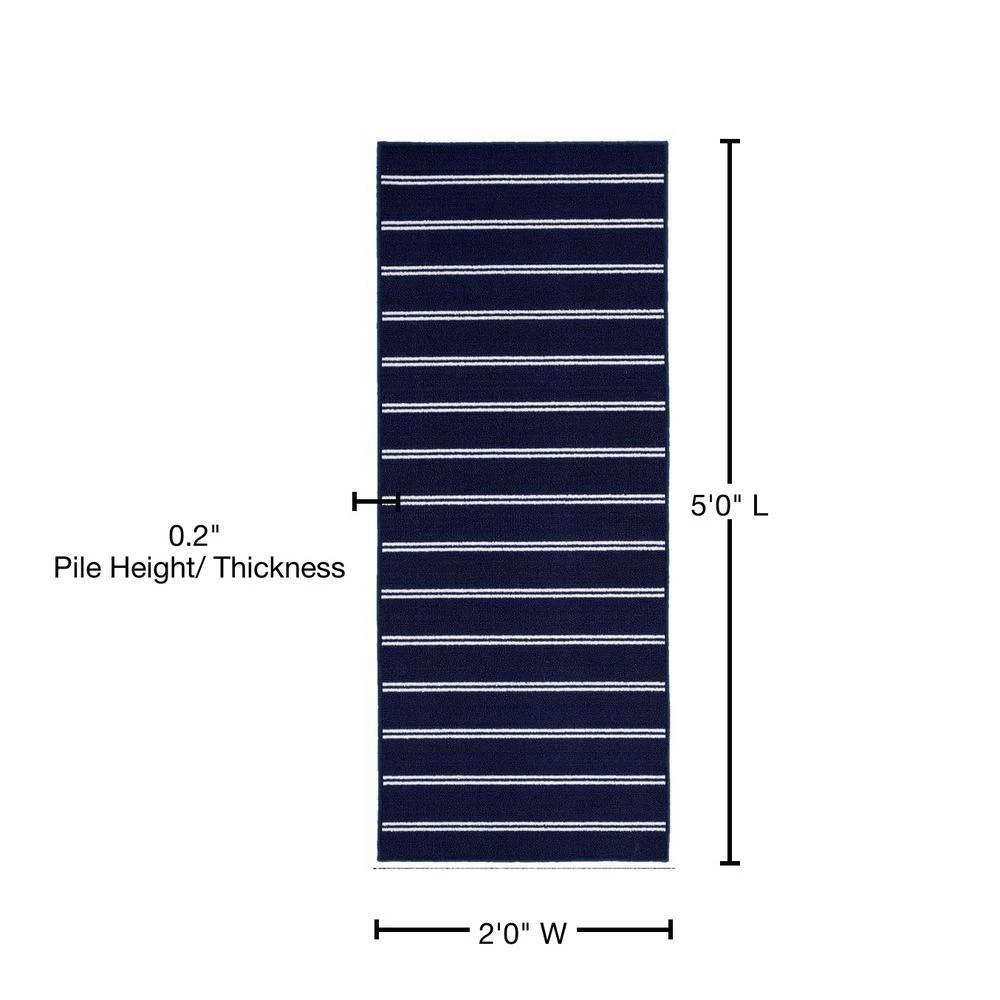 Avery Navy 2 ft. x 5 ft. Runner Rug by Garland Rug 7 Avery Navy 2 ft. x 5 ft. Runner Rug by Garland Rug - Image 5