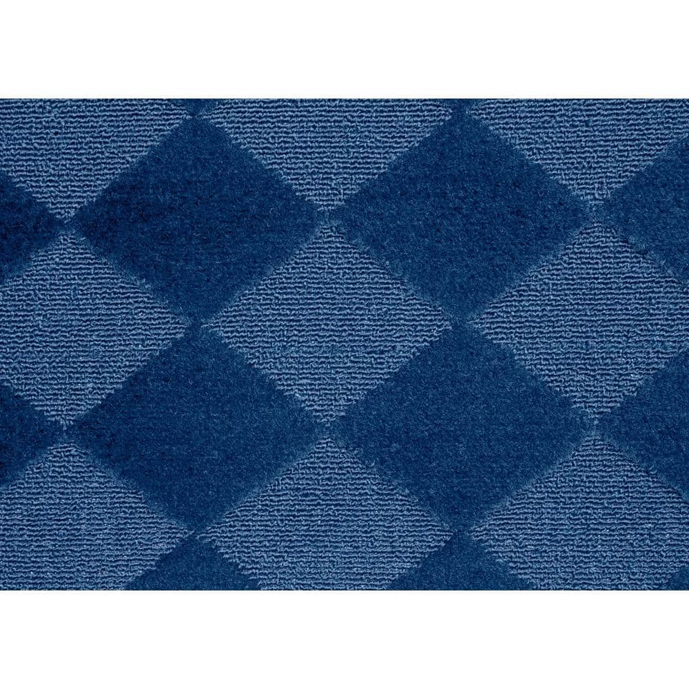 Diamond Navy 3 ft. x 8 ft. Runner Rug by Garland Rug 6 Diamond Navy 3 ft. x 8 ft. Runner Rug by Garland Rug - Image 4