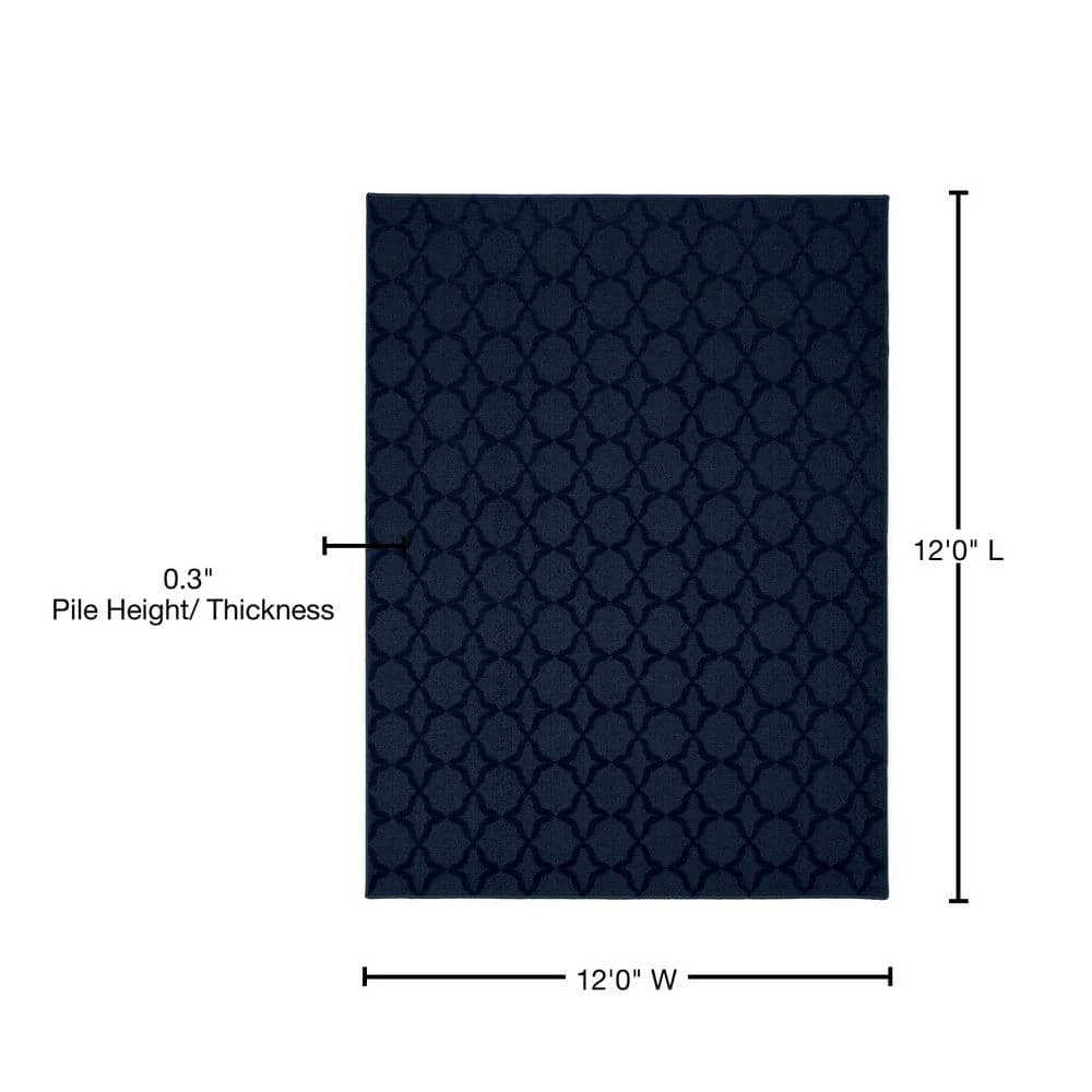 Sparta 12 Ft. x 12 Ft. Area Rug Navy by Garland Rug 7 Sparta 12 Ft. x 12 Ft. Area Rug Navy by Garland Rug - Image 5