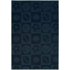 Sports Balls Navy 8 ft. x 10 ft. Area Rug by Garland Rug