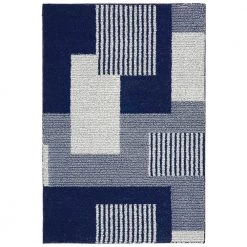 Block Party Navy/Sterling/White 5 ft. x 7 ft. Polypropylene Area Rug by Garland Rug