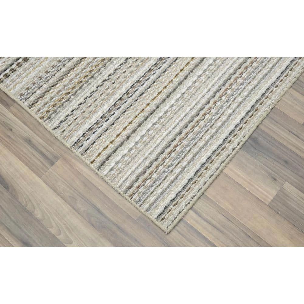 Carnival Stripe Random Earth Tone 2 ft. x 12 ft. Runner Rug by Garland Rug 4 Carnival Stripe Random Earth Tone 2 ft. x 12 ft. Runner Rug by Garland Rug - Image 2