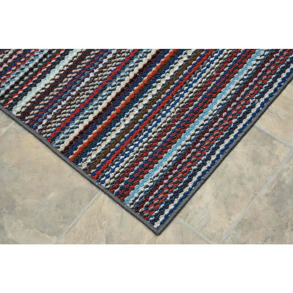 Carnival Stripe Random Multi Color 12 ft. x 15 ft. Area Rug by Garland Rug 4 Carnival Stripe Random Multi Color 12 ft. x 15 ft. Area Rug by Garland Rug - Image 2