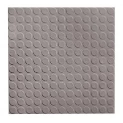 Low Profile Circular Design 19.69 in. x 19.69 in. Slate Rubber Tile by ROPPE
