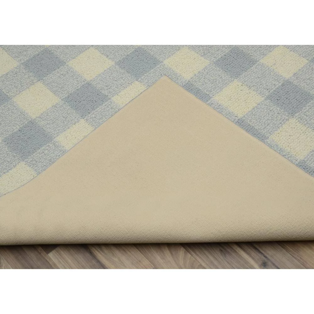 Country Living Soft Silver/Ivory 5 ft. x 7 ft. Checker Board Polypropylene Area Rug by Garland Rug 5 Country Living Soft Silver/Ivory 5 ft. x 7 ft. Checker Board Polypropylene Area Rug by Garland Rug - Image 3