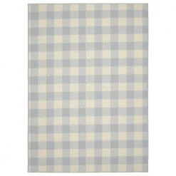 Country Living Soft Silver/Ivory 5 ft. x 7 ft. Checker Board Polypropylene Area Rug by Garland Rug