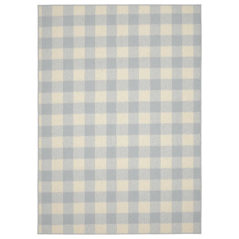 Country Living Soft Silver/Ivory 5 ft. x 7 ft. Checker Board Polypropylene Area Rug by Garland Rug 3 Country Living Soft Silver/Ivory 5 ft. x 7 ft. Checker Board Polypropylene Area Rug by Garland Rug